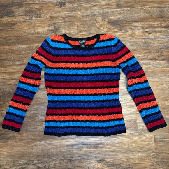 Rafaella Sweaters - Rafaella size SMALL striped sweater 80% Silk VINTAGE thick knit
